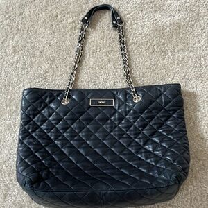 DKNY Black Quilted Leather Shoulder Bag